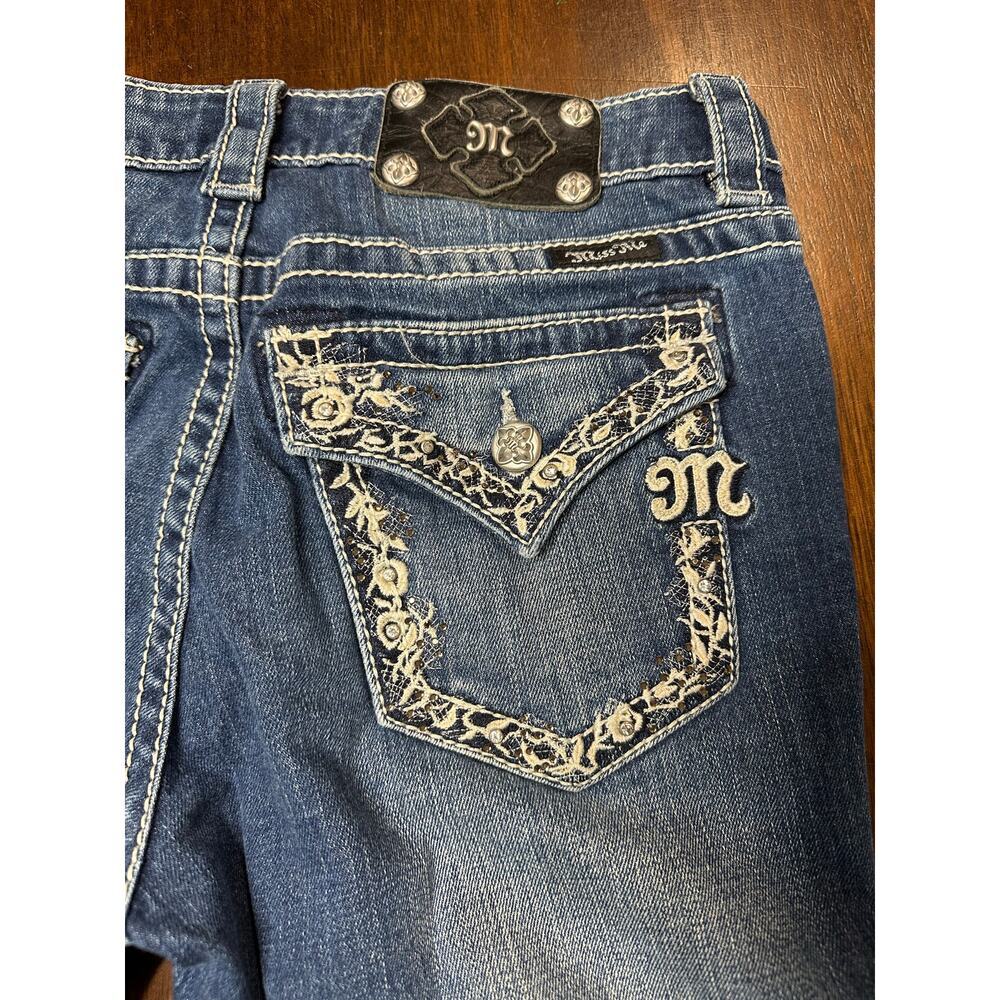 Miss me Boyfriend Capri Jeans Women 26 Western Cowgirl Bedazzled Glam Jewels